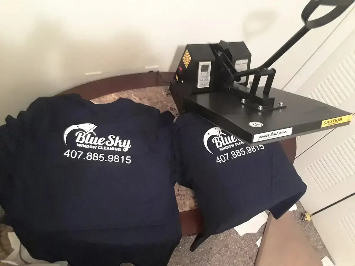 Business work uniforms with heat press